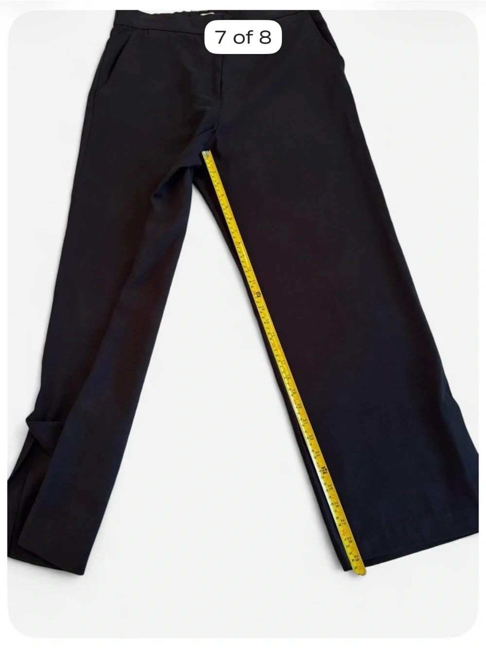 H&M Women’s Size 14 Black Tailored Ankle Slit Straight Leg Pants